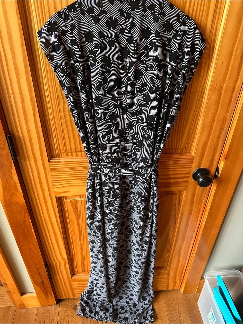 Womens Black and Gray Floral Wrap Jumpsuit Michael Kors XL